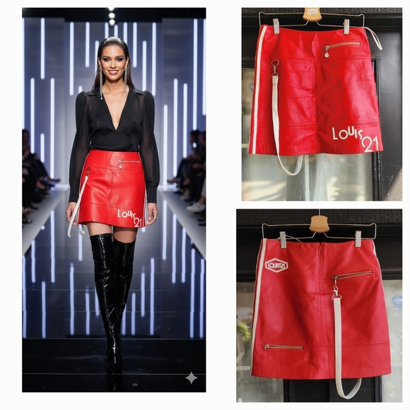 Louis21 Dresses & Skirts - Louis21 Red Leather Skirt